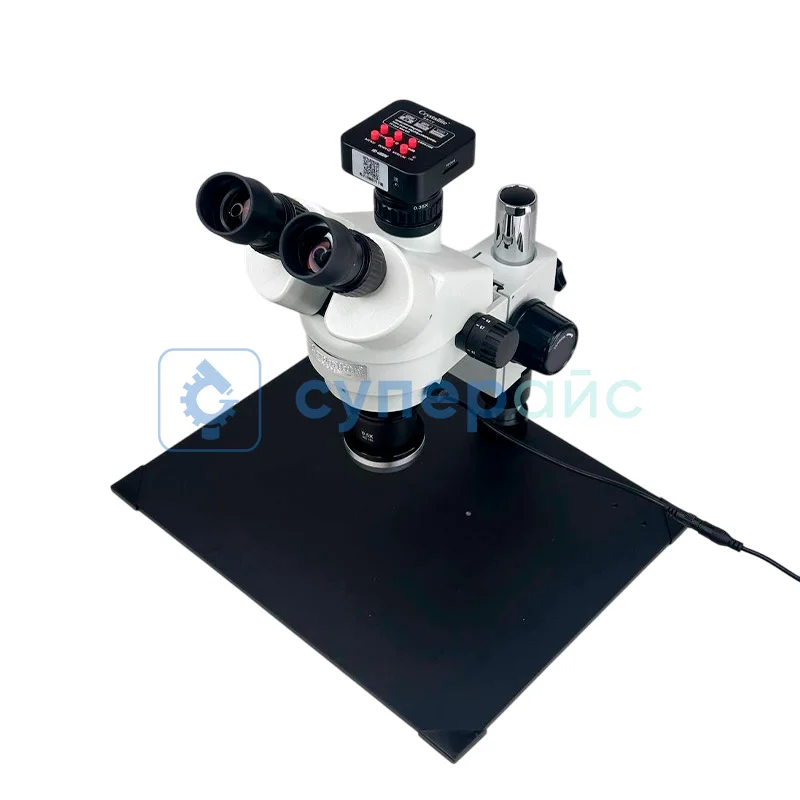 Панкратический микроскоп Crystallite ST-7045 тринокулярный с камерой (HDMI, VGA, USB) фото 2