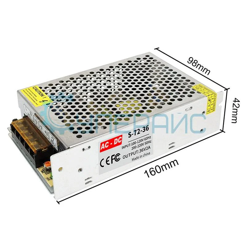 Блок питания S-72-36 (36В, 2А) фото 1