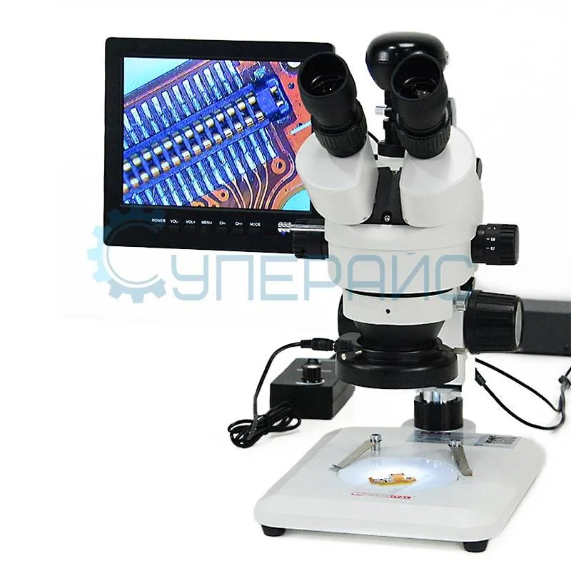 Тринокулярный стереомикроскоп Saike Digital SK2100P панкратический фото 1