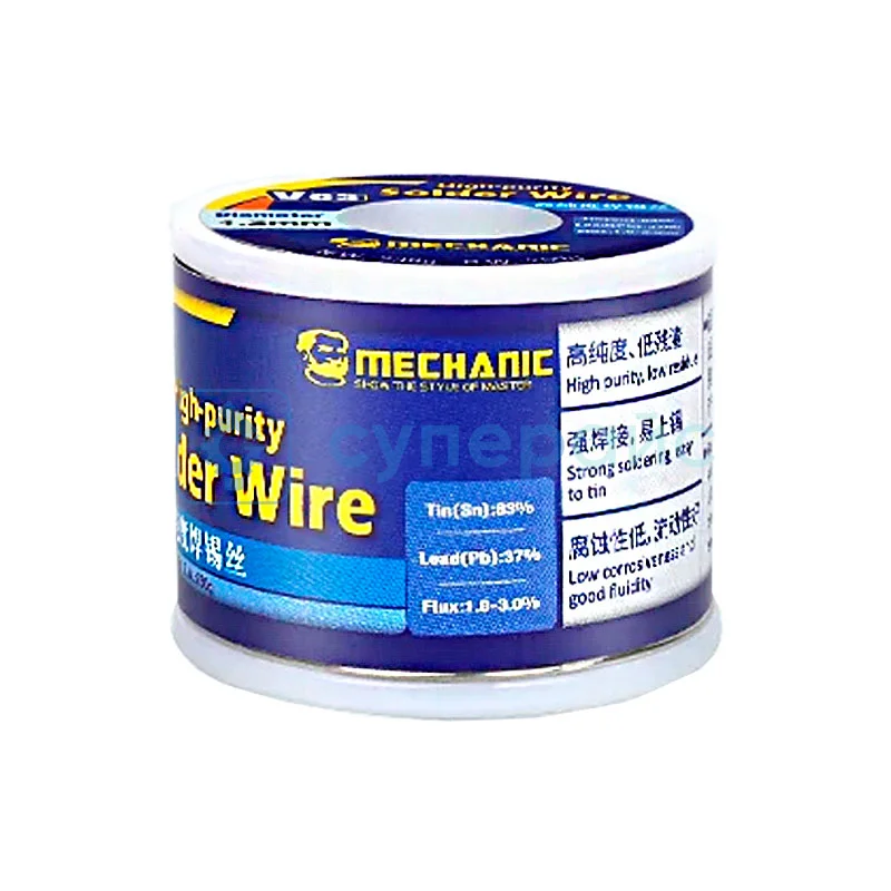 Свинцовая припойная проволока MECHANIC V63 Sn63/Pb37 (0.4 мм, 238 г) фото 1
