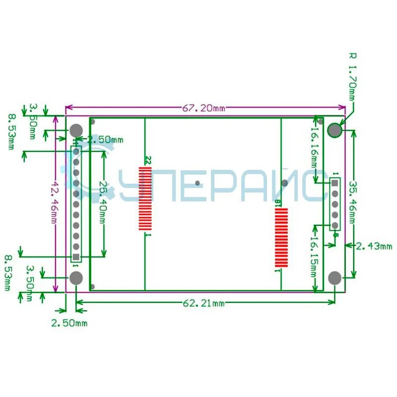 TFT LCD цветной дисплей 2.2 дюйма 176x220 фото 2
