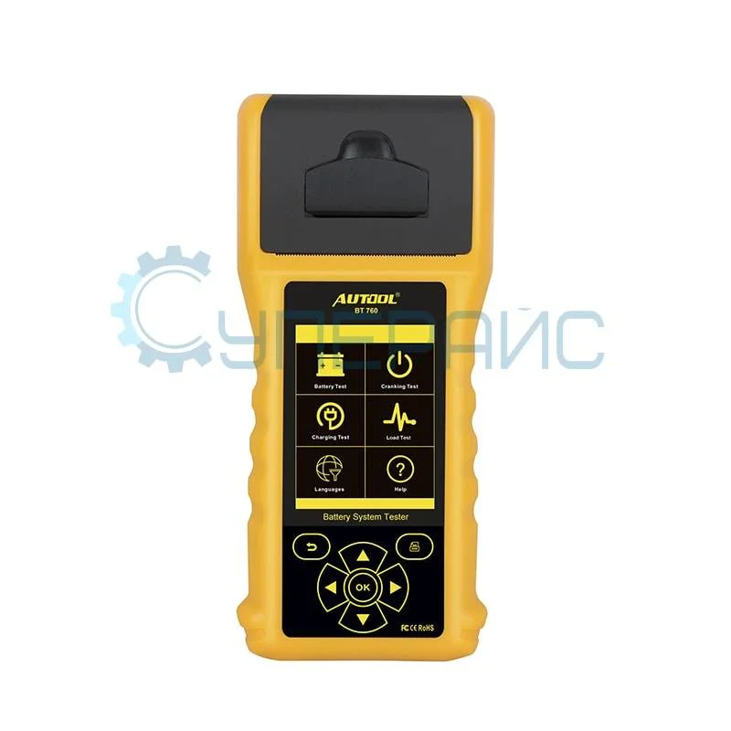 Тестер автомобильных аккумуляторов AUTOOL BT760 с принтером фото 1