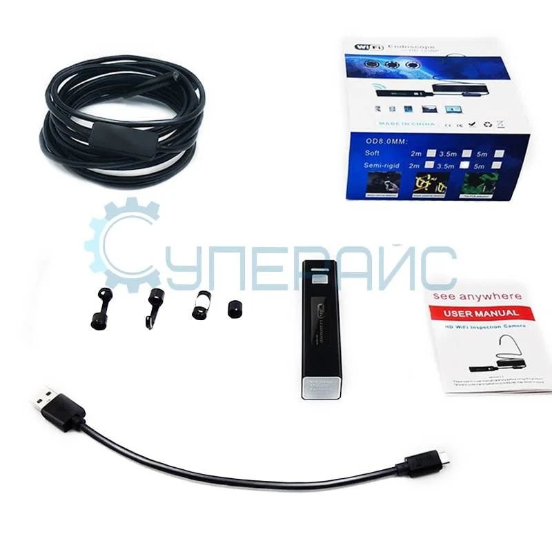 Эндоскоп WiFi HD1200P (гибкий эндоскоп, 10 м) фото 7