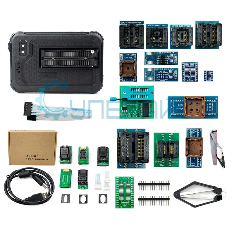 Программатор микросхем XGecu T56 (22 адаптера) фото 5