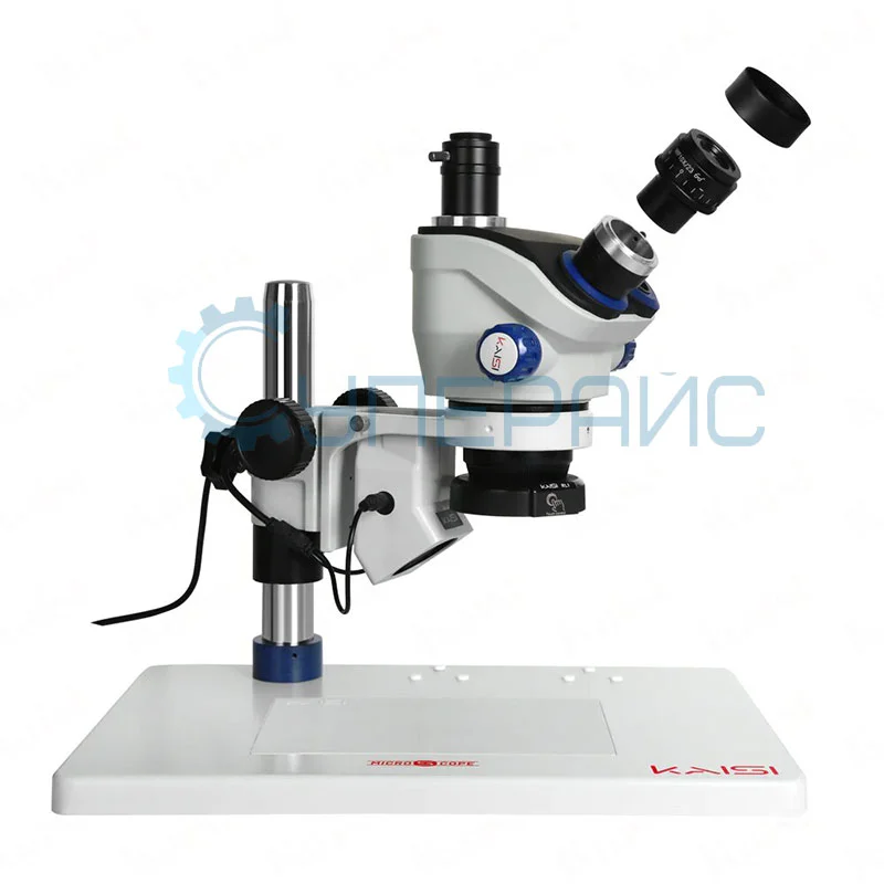 Тринокулярный цифровой микроскоп Kaisi TX-350E Ver1.2 с дымоуловителем фото 3