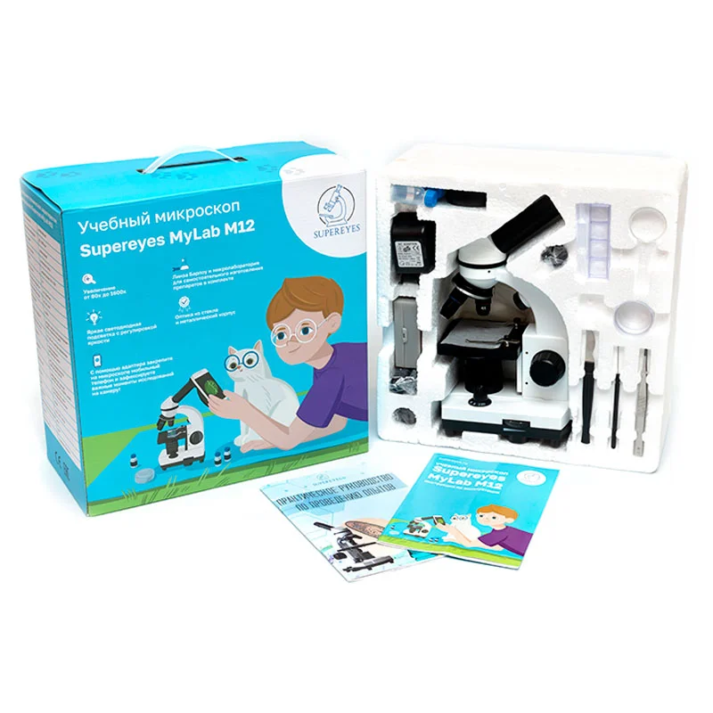 Учебный микроскоп Supereyes MyLab M12 с адаптером для смартфона и набором для опытов фото 5