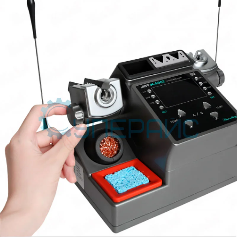 Двухканальная паяльная станция AIFEN A902 с тремя паяльниками фото 3