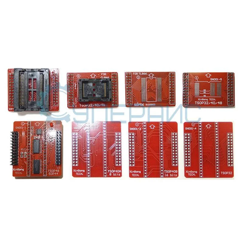 Адаптеры для программатора TL866II Plus (22 шт. с PLCC IC экстрактором) фото 1