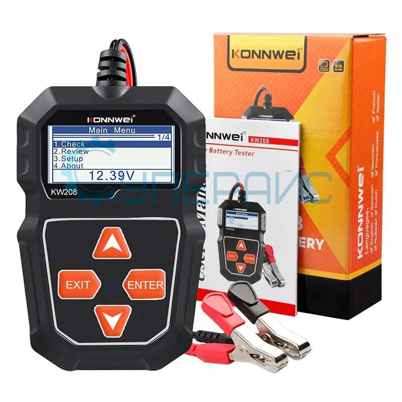 Автомобильный аккумуляторный тестер Konnwei KW208 фото 4
