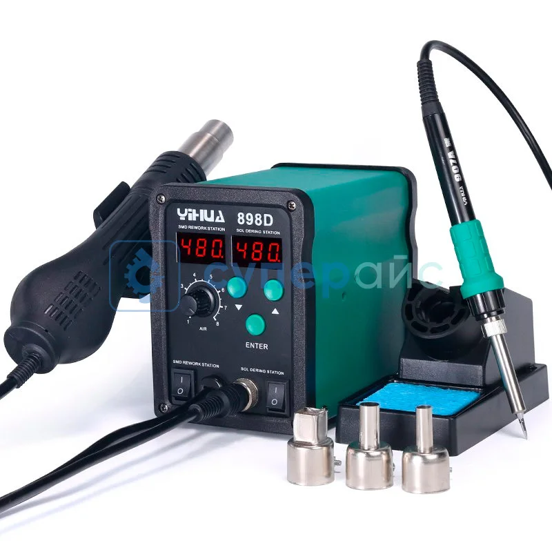 Термовоздушная паяльная станция YIHUA-898D (высокоточная) фото 2