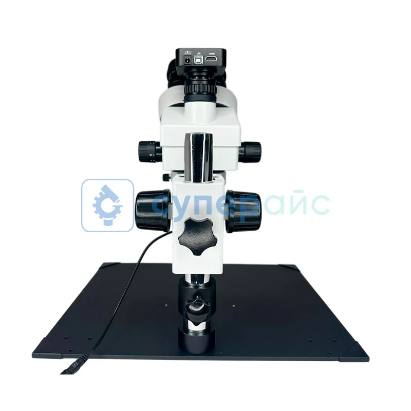 Панкратический микроскоп Crystallite ST-7045 тринокулярный с камерой (HDMI, VGA, USB) фото 3