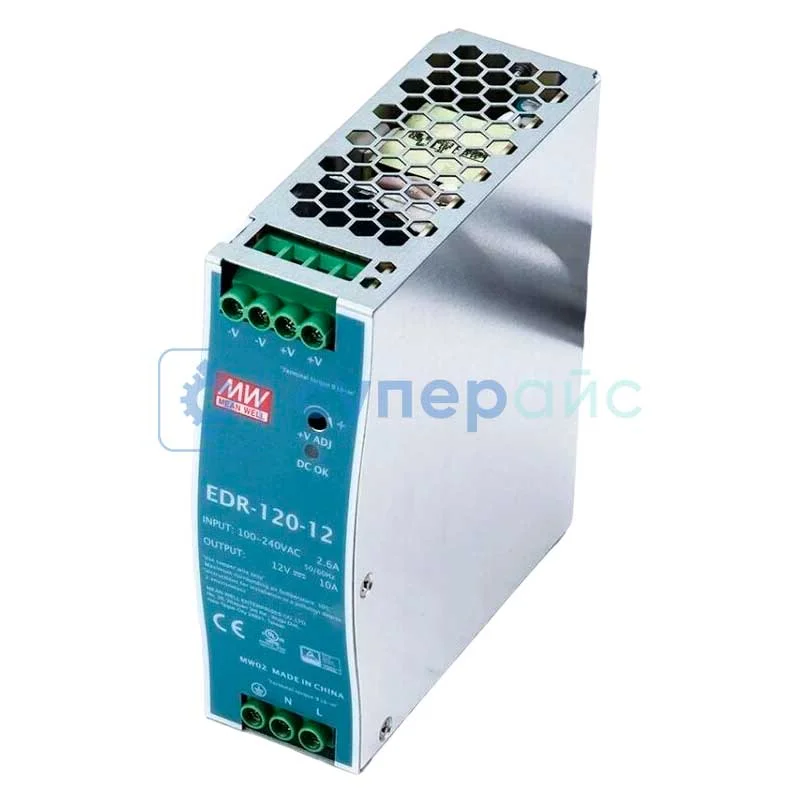 Импульсный блок питания на ДИН-рейку MEAN WELL EDR-120-12 фото 2