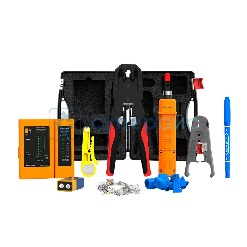 Набор инструментов Ampcom 388 для сетевого оборудования фото 1