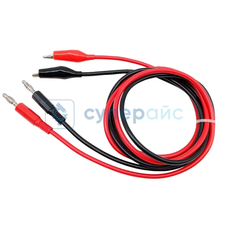 Провода для источника питания Крокодил-Банан 2,5мм 1 метр черный фото 1