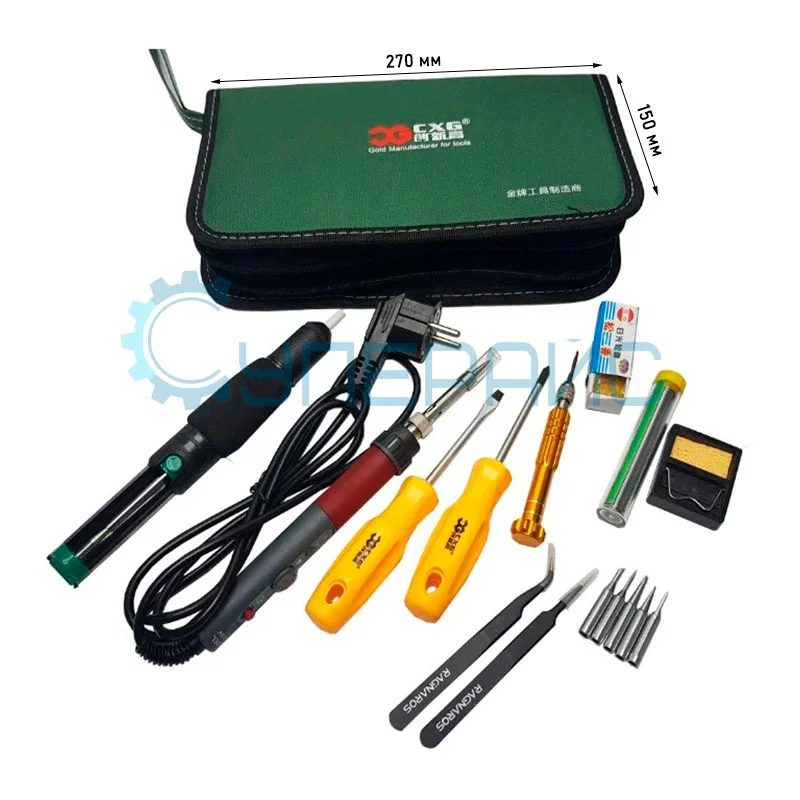 Набор для пайки CXG-DT70 10 в 1 (паяльник 70 Вт, расходники, ручной инструмент) фото 7