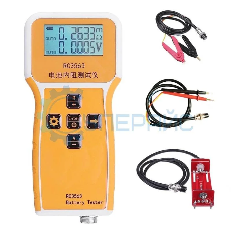 Тестер аккумуляторов RC3563 с щупами, зажимами Кельвина и держателем аккумулятора фото 1