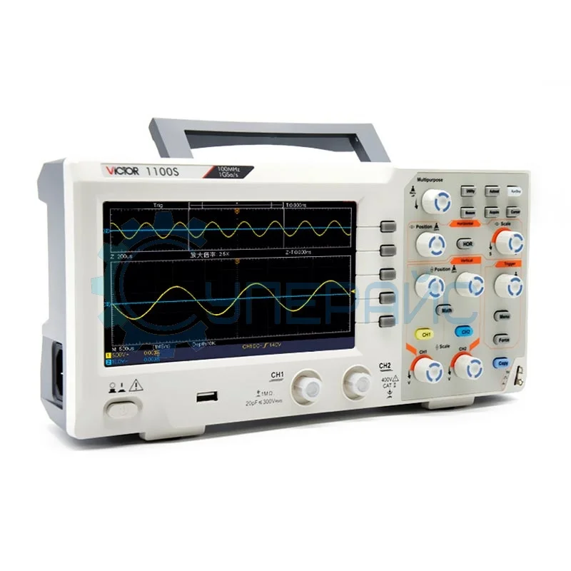 Двухканальный осциллограф цифровой VICTOR 1100S (2 канала, 100 МГц) фото 1