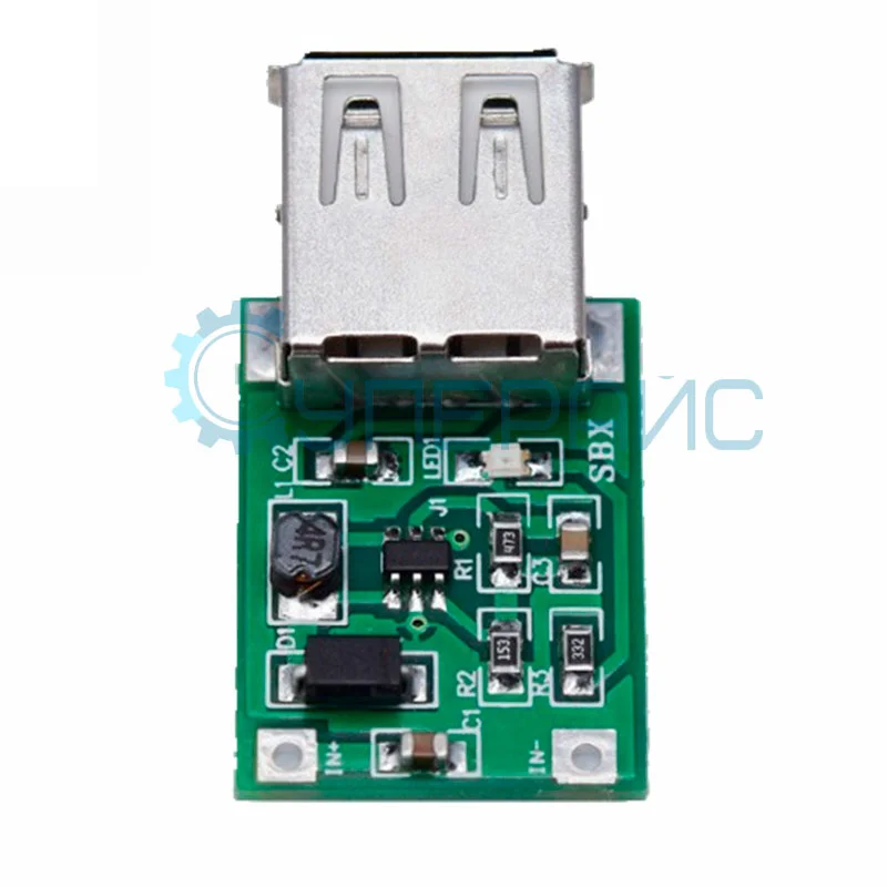 Повышающий USB конвертер 600 мА (зеленая плата) фото 1