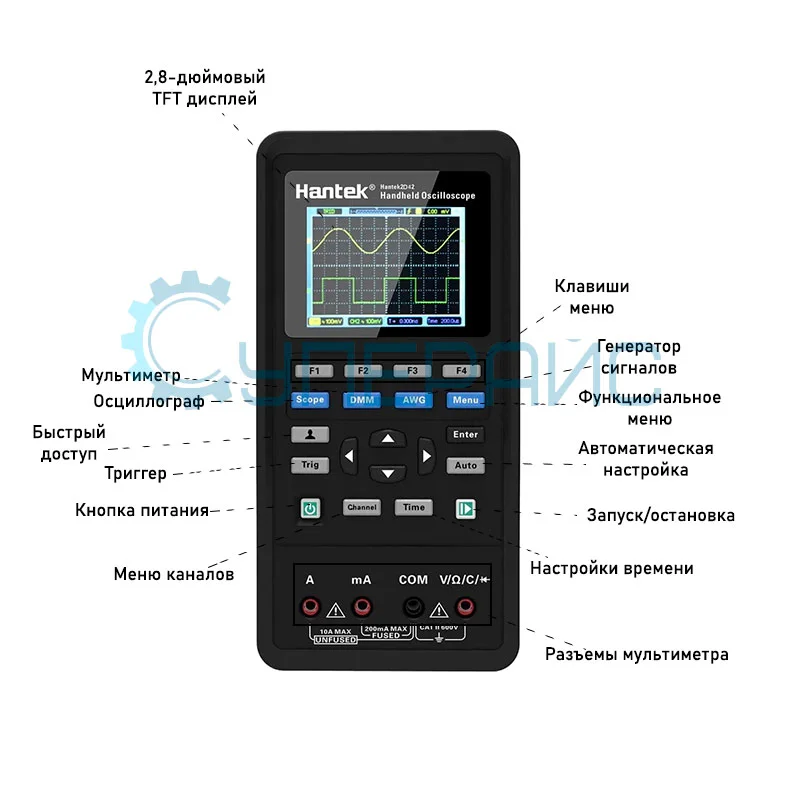 Портативный осциллограф-мультиметр Hantek 2D42 (2 канала, 40 МГц) фото 1