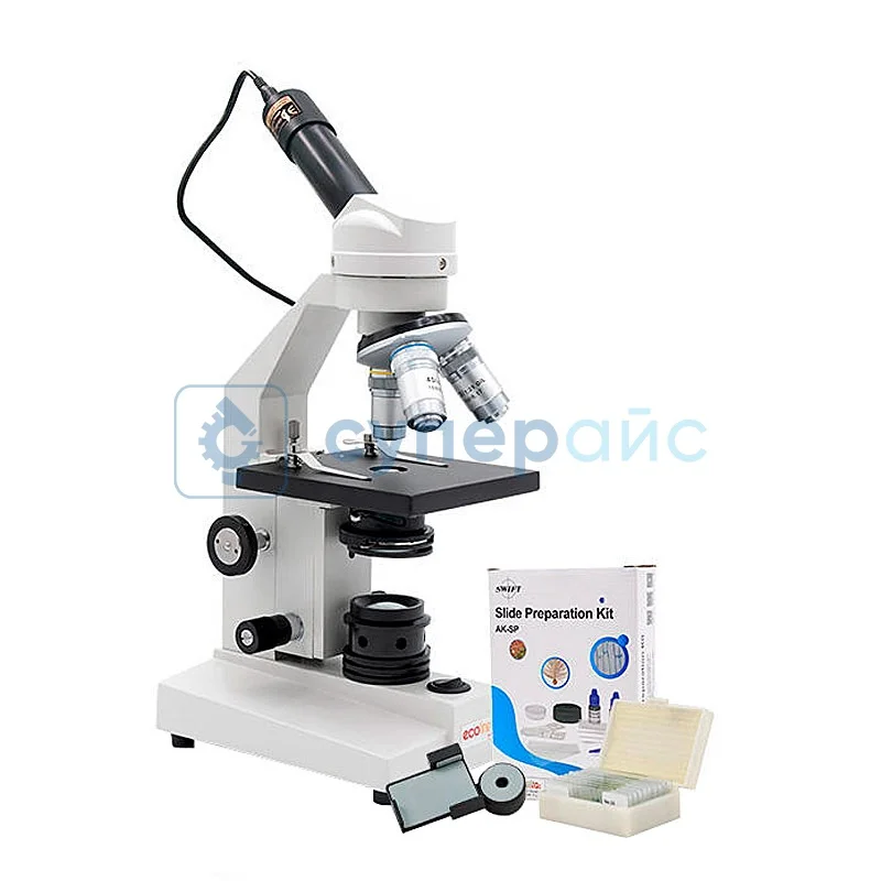 Учебный монокулярный микроскоп Motic SFC-201FLEDA 16 с электронным окуляром фото 1