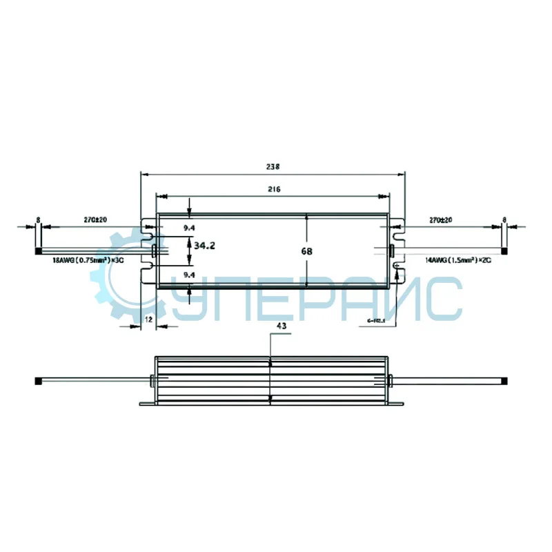 Блок питания для светодиодов Smun SMV-200-24 (24 В, 200 Вт) фото 1