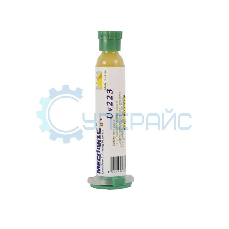 Флюс для пайки микросхем MECHANIC Uv223 (10 мл, в шприце) фото 1