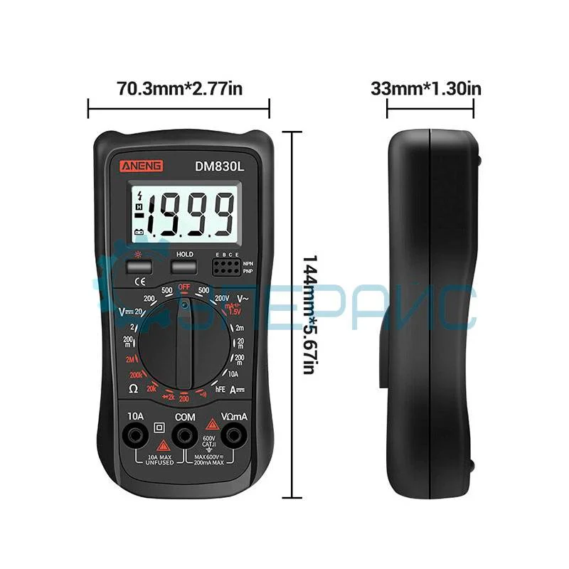 Мультитестер ANENG DM830L фото 3