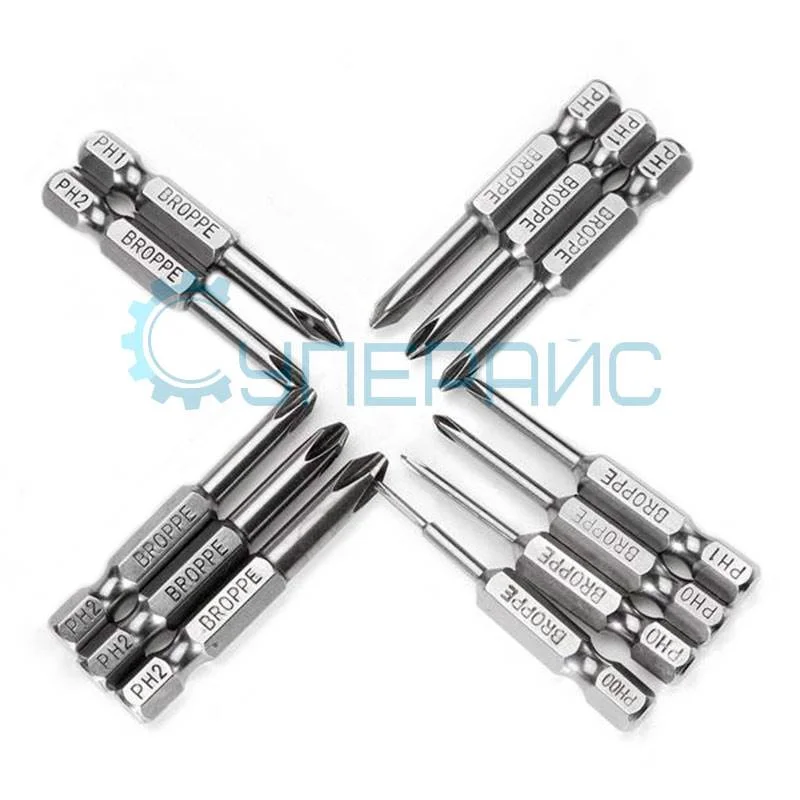 Набор крестовых бит для шуруповерта BROPPE PH 12 шт фото 2