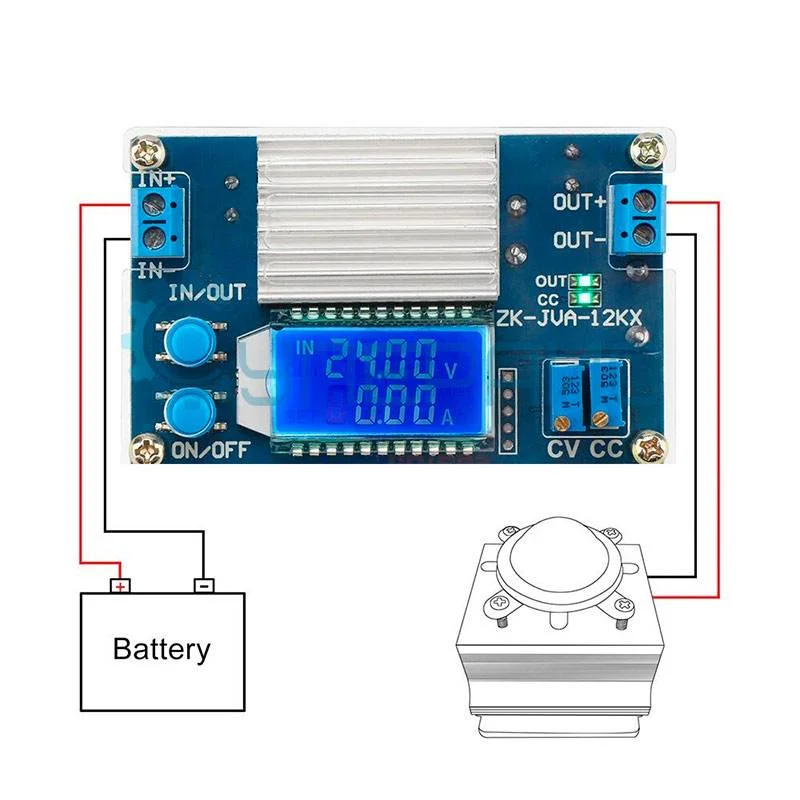 Регулируемый buck модуль ZK-JVA-12KX фото 9