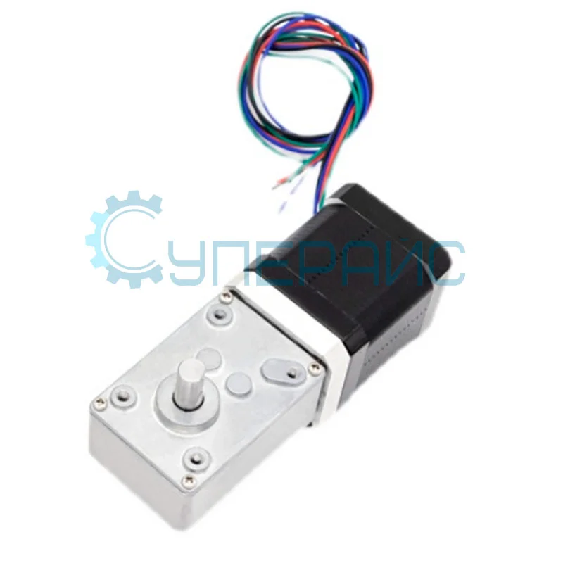 Шаговый мотор с червячным редуктором UMot 42HSC1409 (1:505) с односторонним выходным валом фото 2