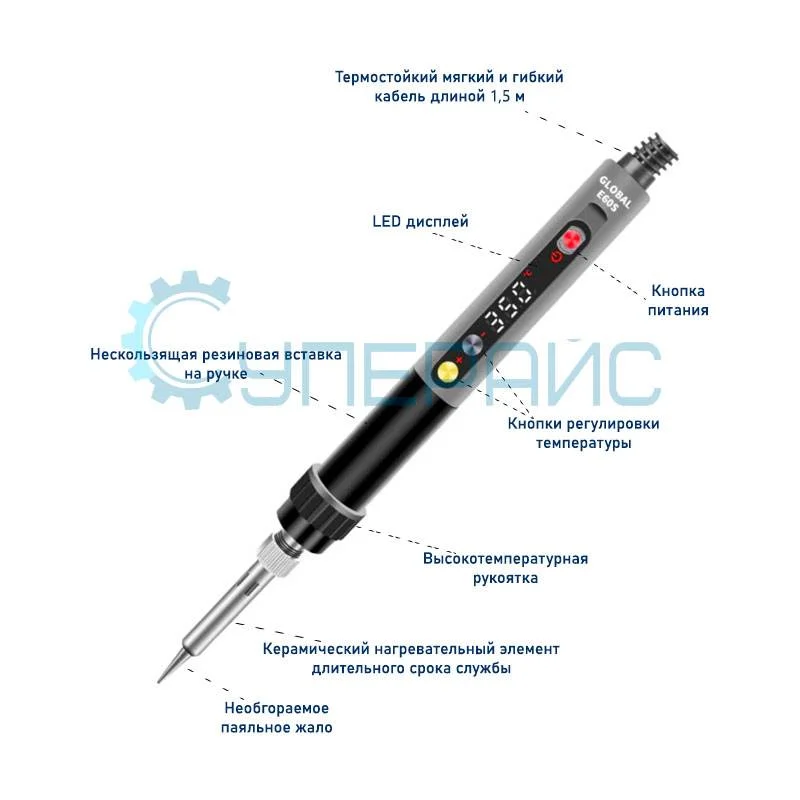 Цифровой паяльник с режимом сна CXG E60S, 60 Вт фото 2