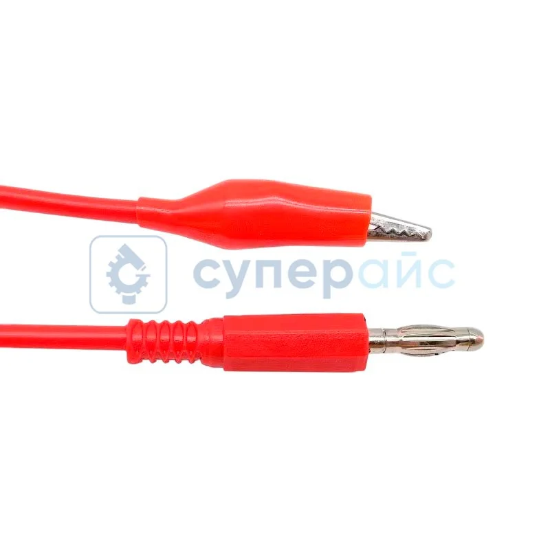 Провода для источника питания Крокодил-Банан 2,5мм 1 метр красный фото 1