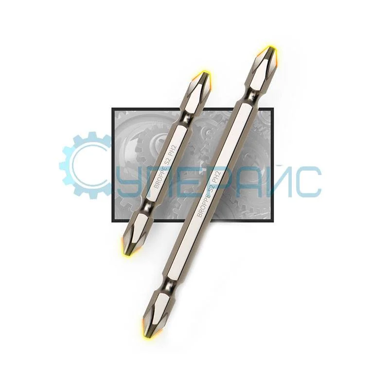 Биты крестовые BROPPE PH2 с магнитным держателем 3 шт фото 5