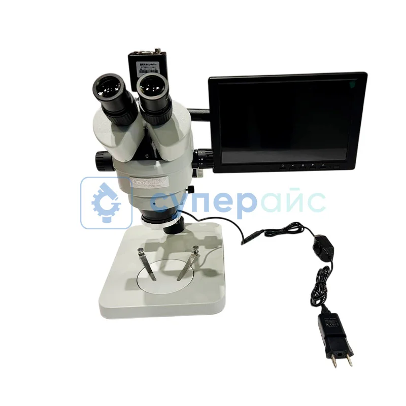 Тринокулярный оптический микроскоп Crystallite ST-7045 с дисплеем фото 2