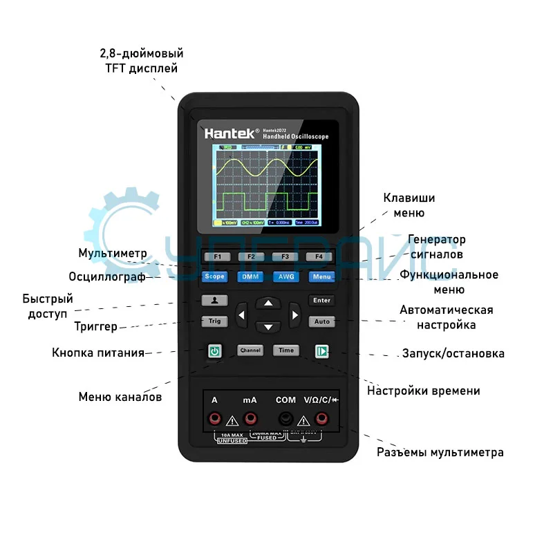 Портативный осциллограф Hantek 2D72 3 в 1 (2 канала, 70 МГц) фото 1