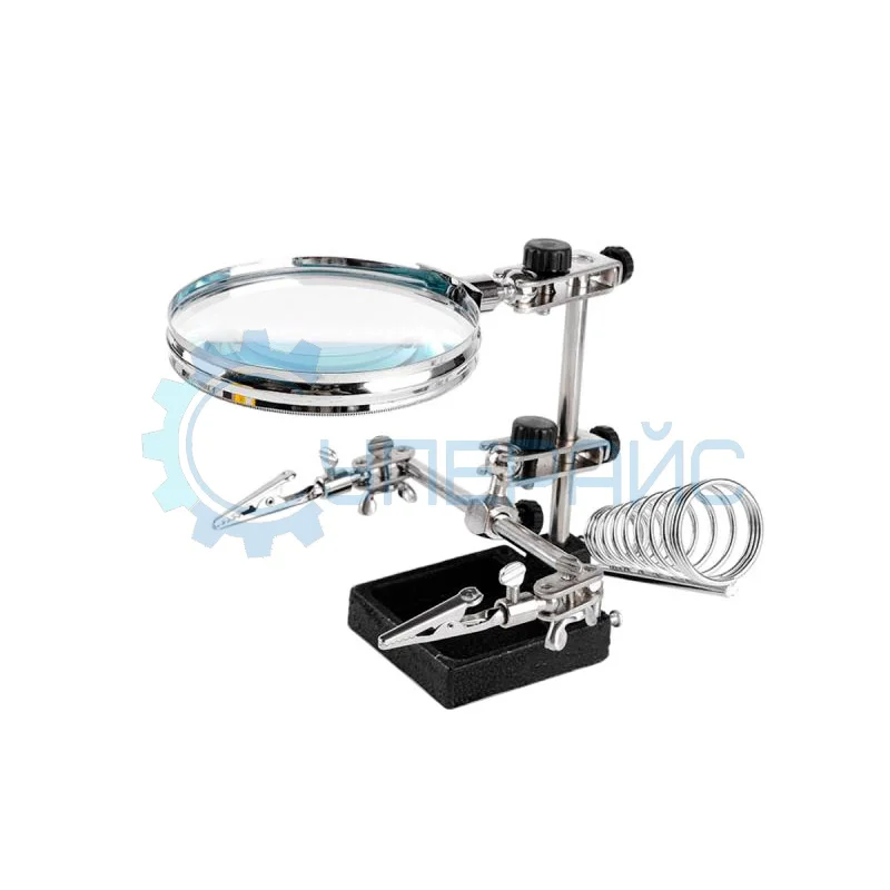 Подставка для пайки Solan 1086 с зажимами и лупой фото 1