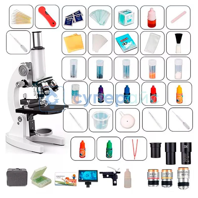 Учебный микроскоп Tikuo (5000x) с ЖК-экраном в кейсе фото 5