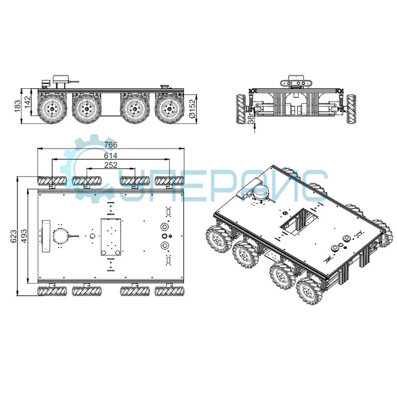 Программируемый робот WHEELTEC R550 PLUS ROS на колёсах Mecanum фото 1
