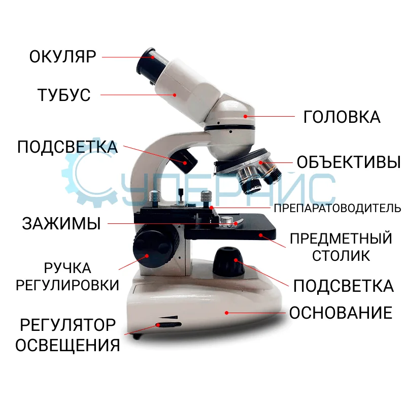 Учебный микроскоп Damingzhi 2100х с набором для исследования фото 3