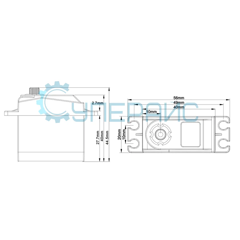 Серводвигатель SPT Servo SPT5525LV-360 (360°, 25 кг*с*см, реверс) постоянного вращения фото 4