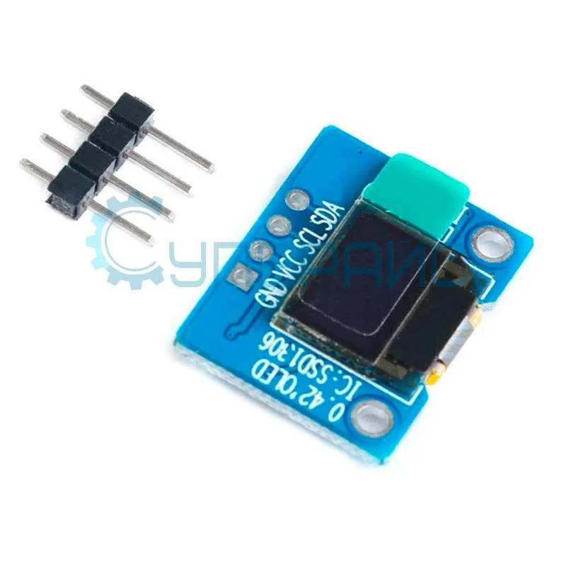 OLED дисплей 0.42 дюйма, I2C, белый (модуль для Arduino) фото 2