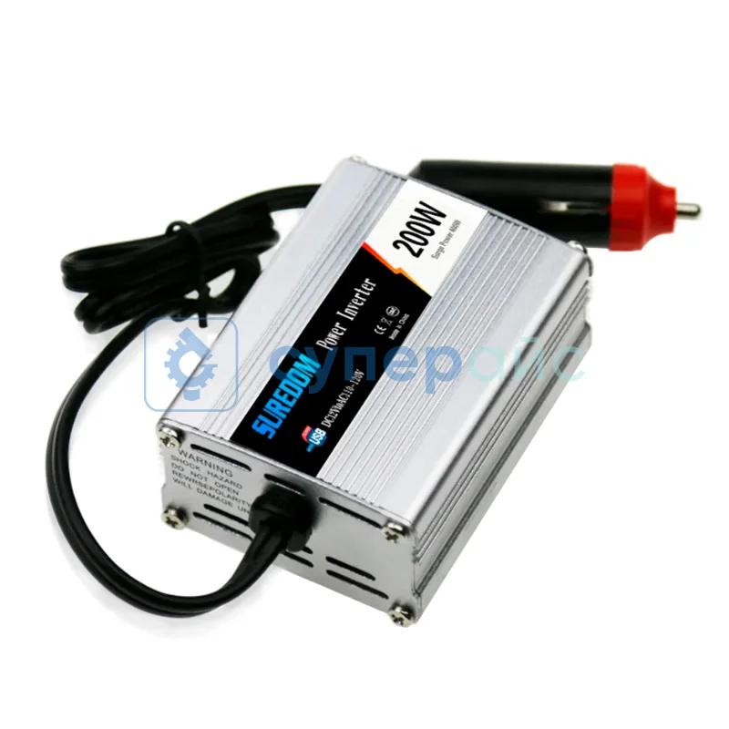 Инвертор напряжения DC-AC SUREDOM YSCZ-200W, 12В-220В, 200 Вт фото 4
