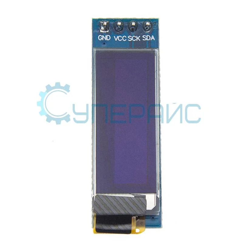 Дисплей OLED 0.91 дюйма, I2C, синий (модуль для Arduino) фото 1