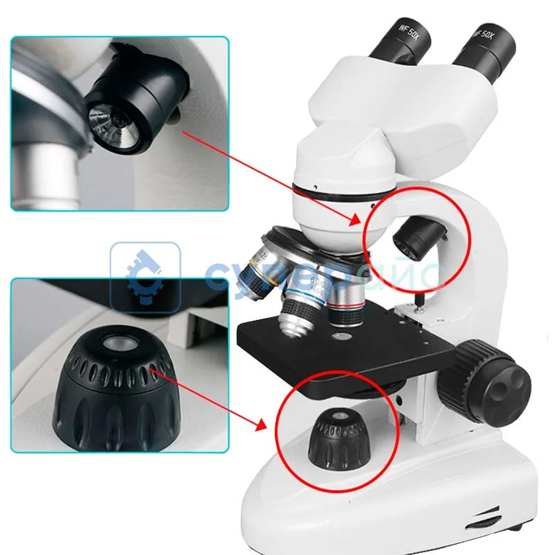 Учебный бинокулярный микроскоп Damingzhi (5000х) фото 2