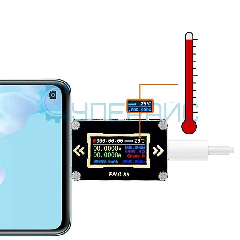 USB измеритель напряжения FNIRSI FNC88 фото 3