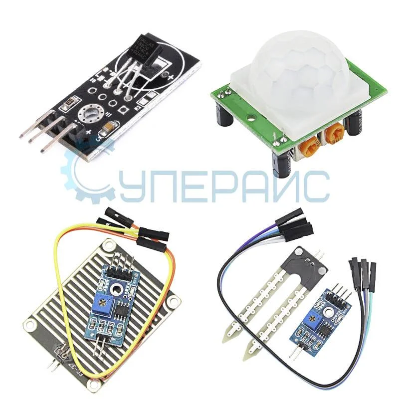 Набор из 20 датчиков с макетной платой и GPIO адаптером фото 4