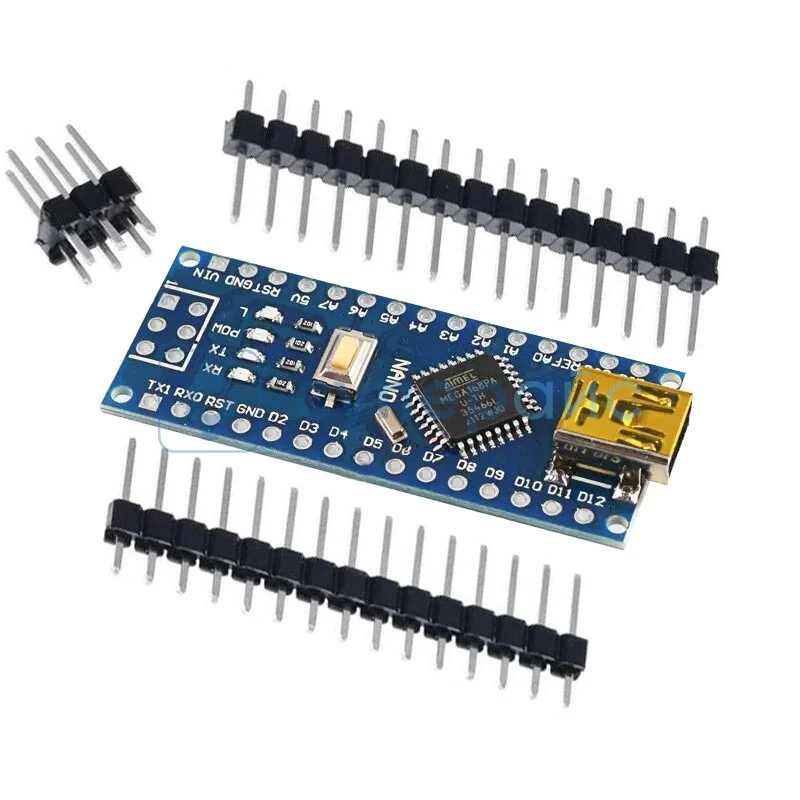 Плата Nano (ATMEGA168P-AU) с не припаянными разъёмами фото 1