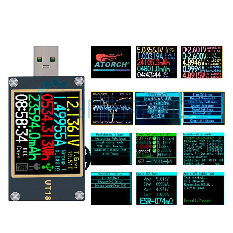 Цифровой USB тестер JUWEI Atorch UT18 фото 3