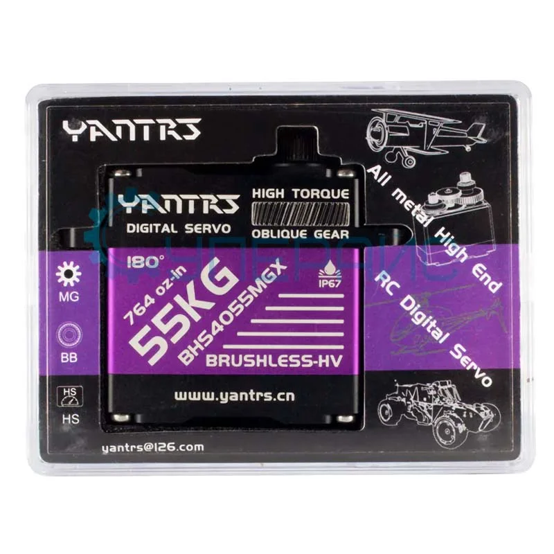 Сервомотор YANTRS BHS4055MGX (180°, 55 кг*с*см) со степенью защиты IP67 фото 4