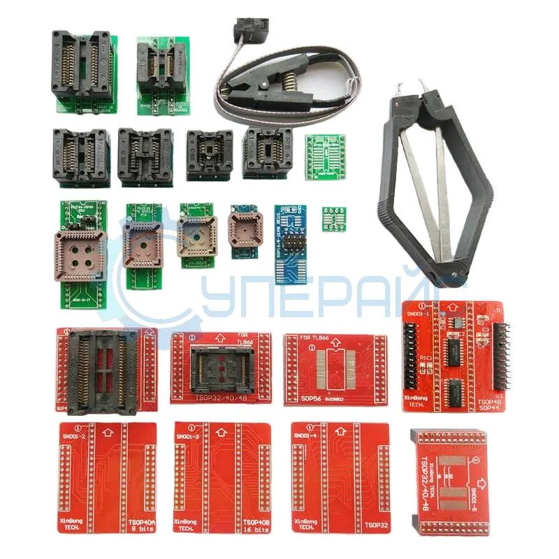 Адаптеры для программатора TL866II Plus (22 шт. с PLCC IC экстрактором) фото 1